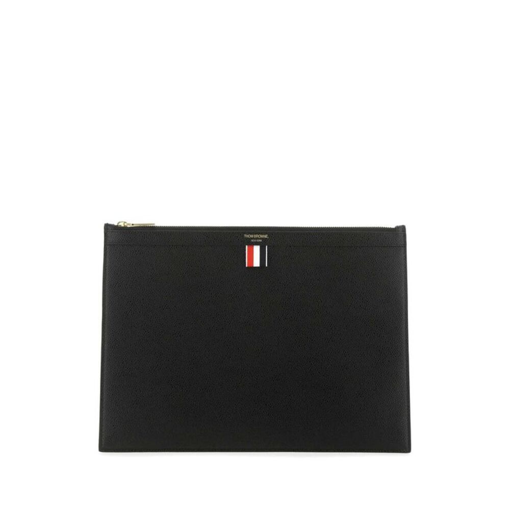 Thom Browne Men Black Leather Document Case